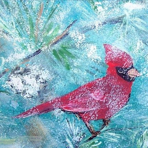 Cardinal on a snowy day