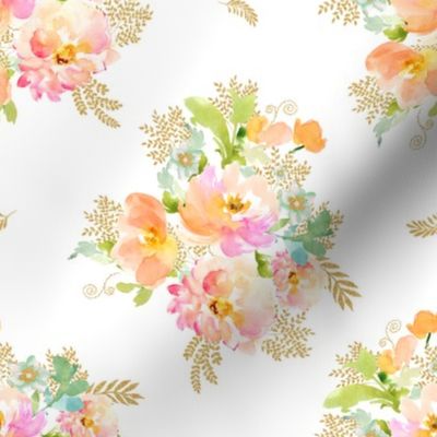 8" GOLD PEACH & MINT GREEN FLORALS / MIX & MATCH