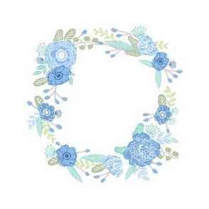 blue floral wreath