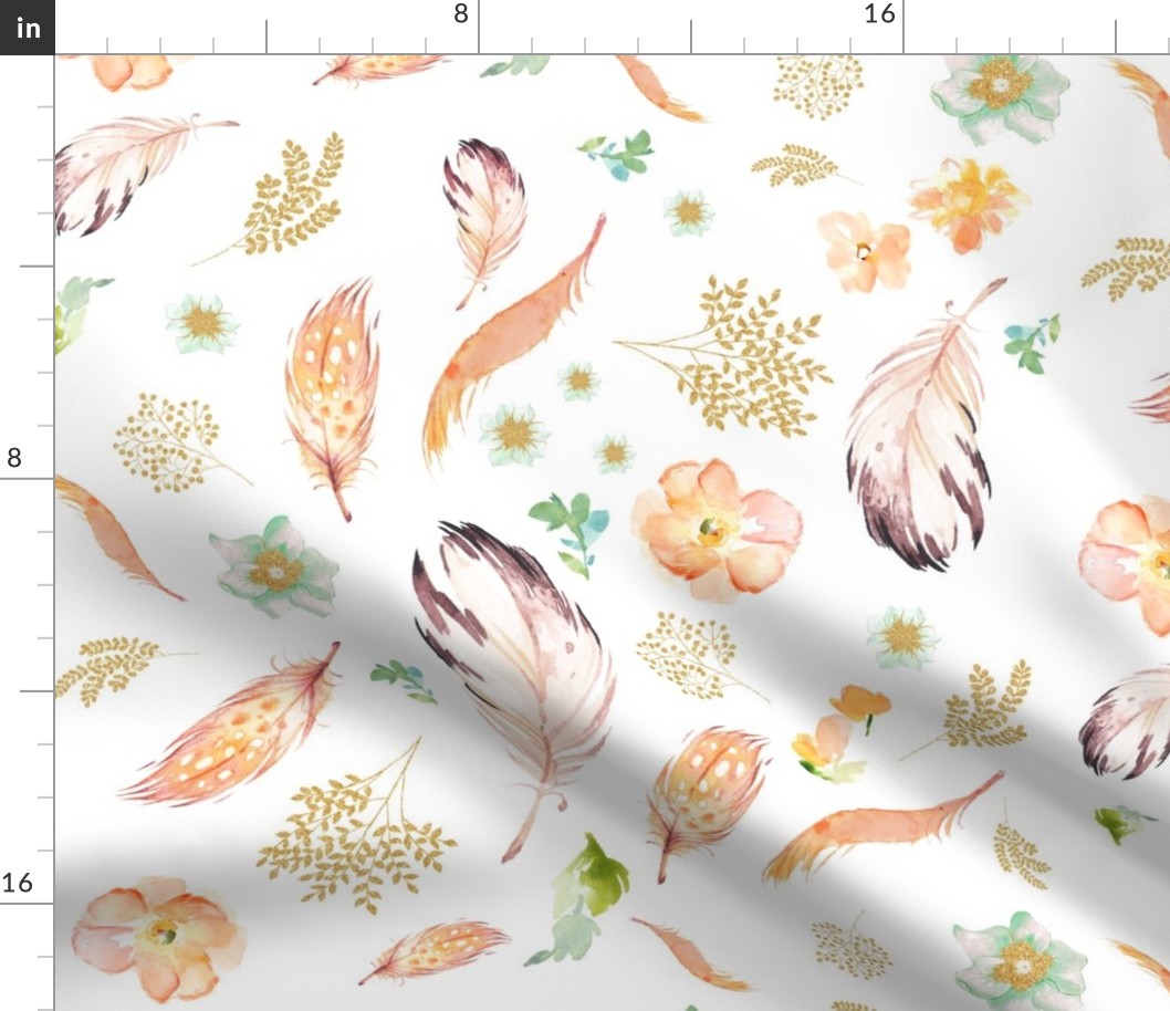 18" GOLD PEACH MINT MIX AND MATCH PRINT