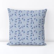 Navy Over All Floral on Pale Blue