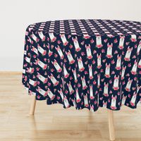 floral llama - spring colors on navy