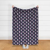 floral llama - spring colors on navy