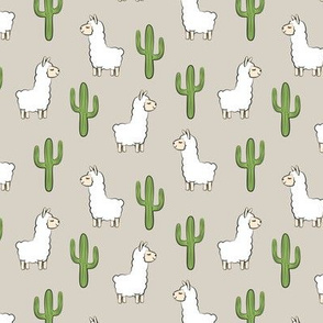 (small scale) llama w/ cactus - beige