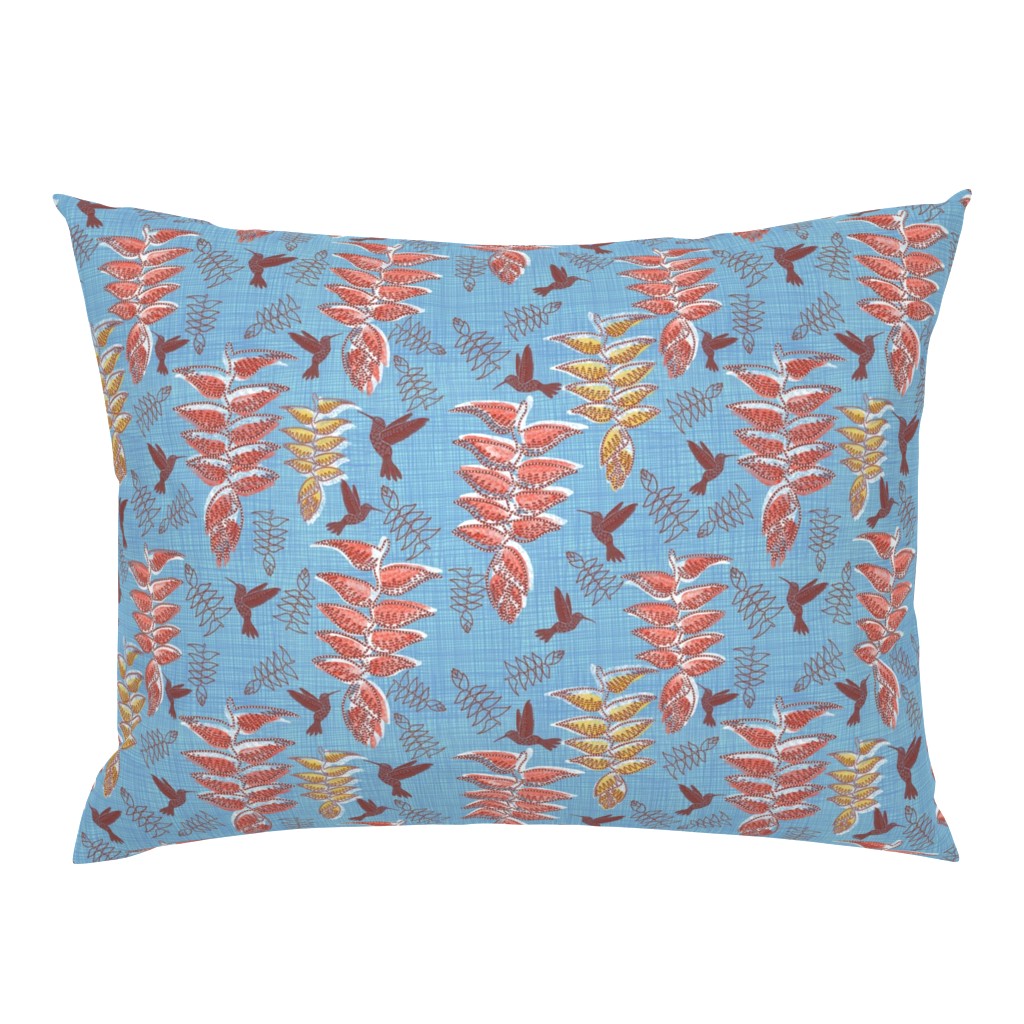 African Heliconia Paradise Linen (Pantone Little Boy Blue)