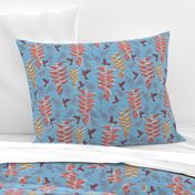 African Heliconia Paradise Linen (Pantone Little Boy Blue)