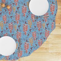 African Heliconia Paradise Linen (Pantone Little Boy Blue)