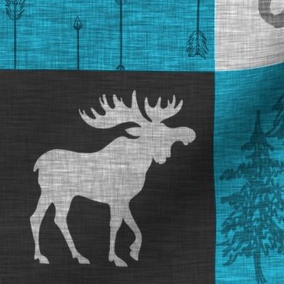 Wild One Quilt - Turquoise Black And Grey