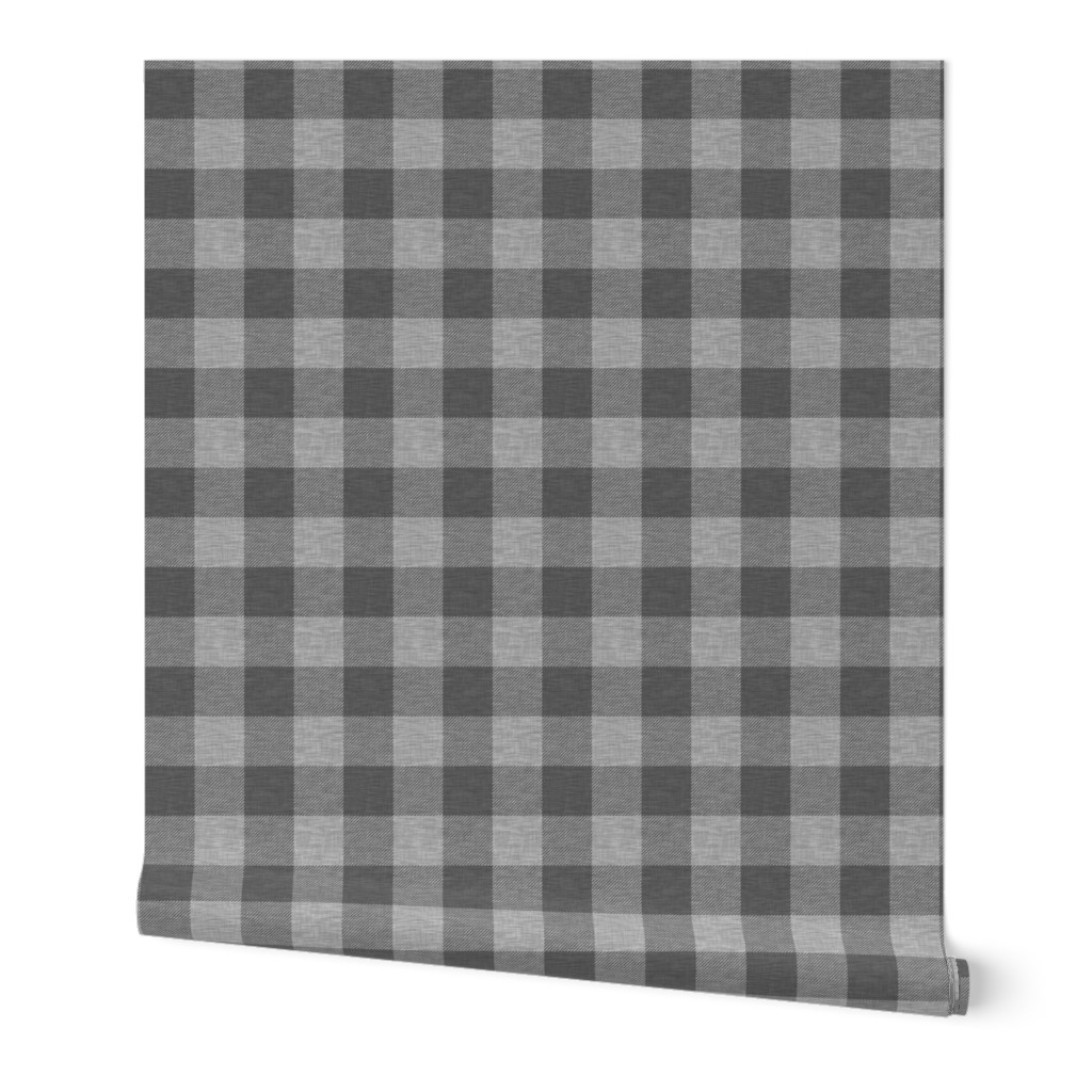 1.75” Textured Buffalo Plaid - Dark Grey