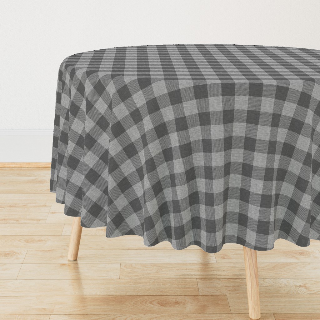 1.75” Textured Buffalo Plaid - Dark Grey