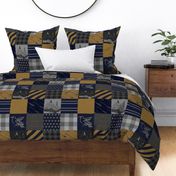 Wit, Wisdom, Originality - Navy and bronze Wizard Quilt