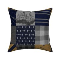 Wit, Wisdom, Originality - Navy and bronze Wizard Quilt