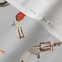 Antique Pistols on Light Grey // Small
