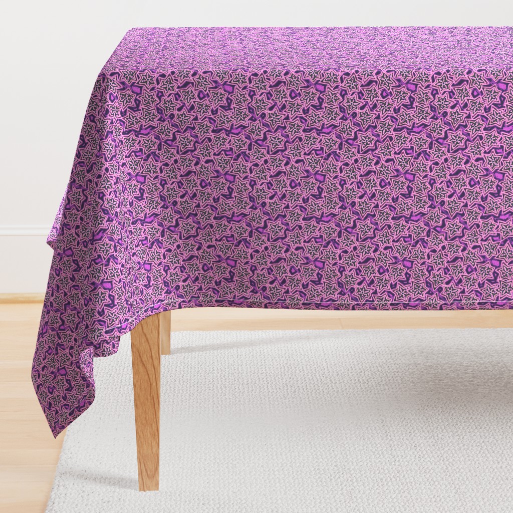 Block print stars in purple, Medium