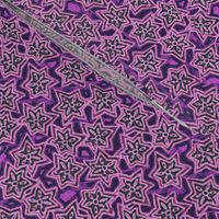 Block print stars in purple, Medium