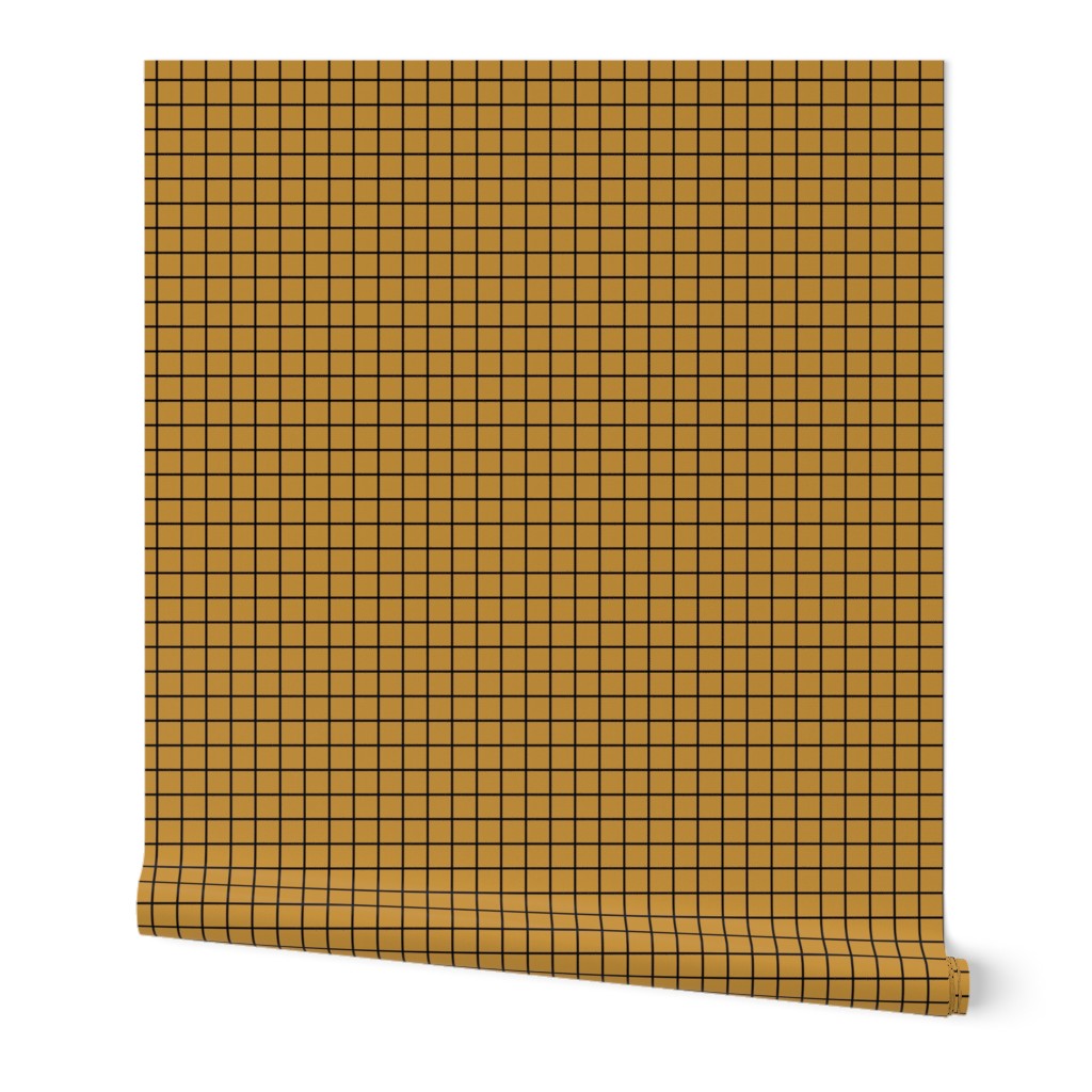 Square Grid - Mustard Black