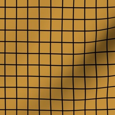 Square Grid - Mustard Black