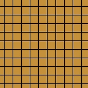 Square Grid - Mustard Black