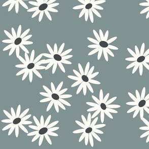 daisies - dusty blue flowers spring baby girls