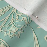 Lace Birds {Cream/Mint}