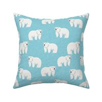 polar bear arctic animal kids nature bears fabric icy blue