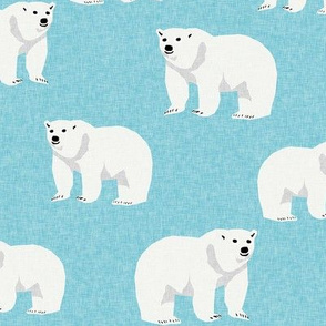 polar bear arctic animal kids nature bears fabric icy blue