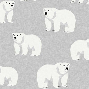 polar bear arctic animal kids nature bears fabric grey