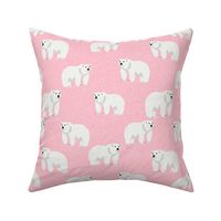 polar bear arctic animal kids nature bears fabric pink