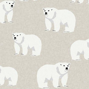 polar bear arctic animal kids nature bears fabric tan