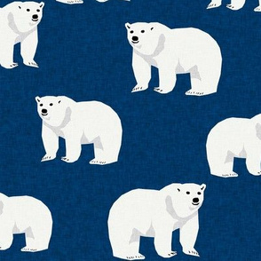 polar bear arctic animal kids nature bears fabric navy blue