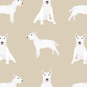 bull terrier white coat simple dog breed fabric tan
