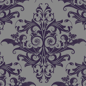 Calvarium Damask - dark purple-gray