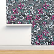 Asha Floral - Pink Aqua