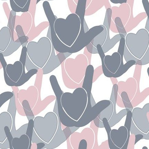 ASL I love you pink Hearts 