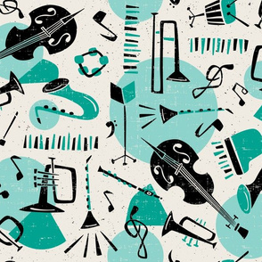 Jazz Band Fabric, Wallpaper and Home Decor | Spoonflower