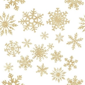 Rotated // Snowflakes in Gold Glitter