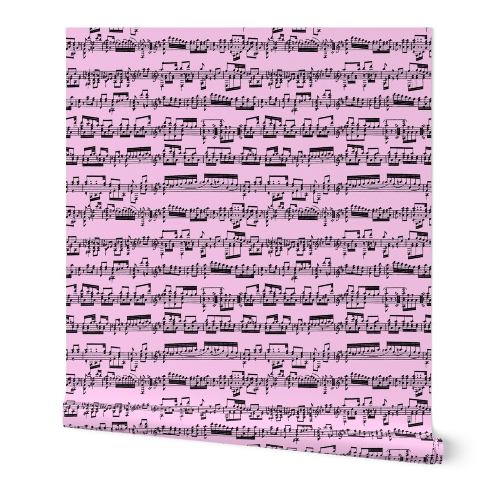 Sheet Music on Light Pink // Large