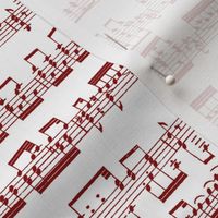 Sheet Music in Burgundy // Small