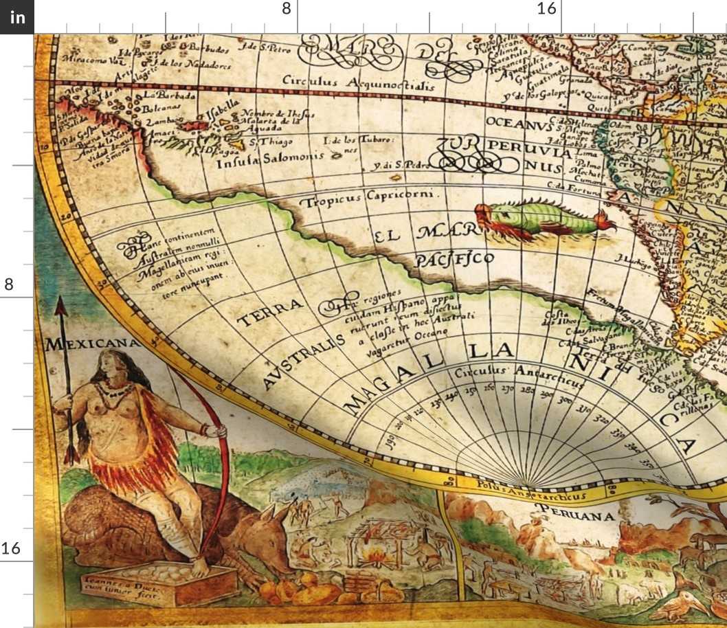 1594 World Map (54"W)