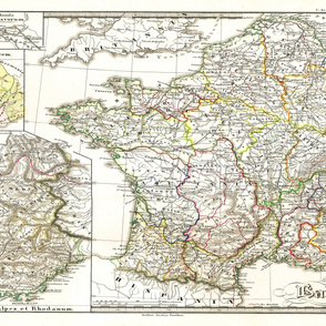 1855 Map of Gaul (54"W)