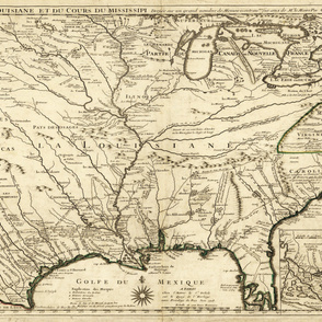 1718 Carte de la Louisiane (54"W)