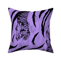 Tribal Tiger stripes print - vertical psychic purple large