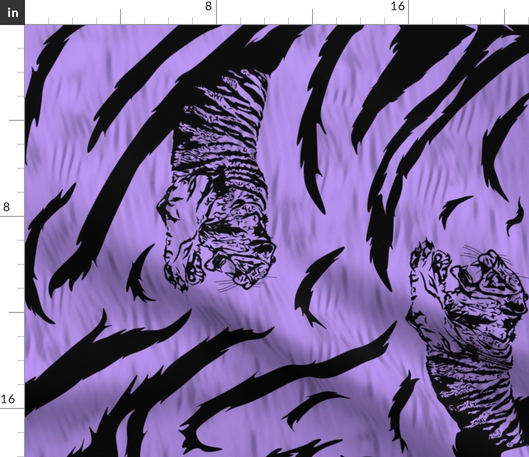 Tribal Tiger stripes print - vertical psychic purple large