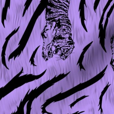 Tribal Tiger stripes print - vertical psychic purple medium