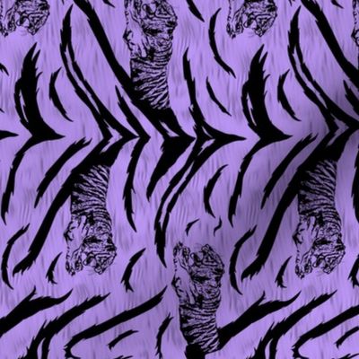 Tribal Tiger stripes print - vertical psychic purple small