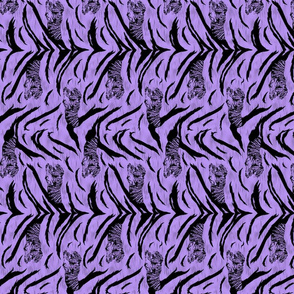 Tribal Tiger stripes print - vertical psychic purple small