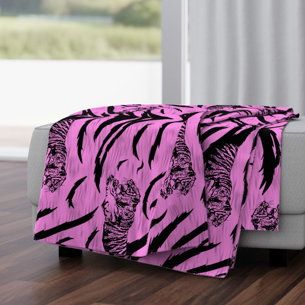 Tribal Tiger stripes print - vertical bubblegum pink large