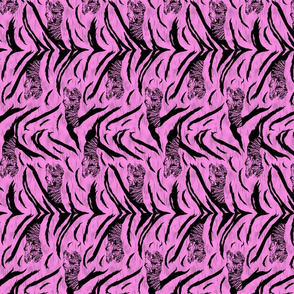Tribal Tiger stripes print - vertical bubblegum pink small