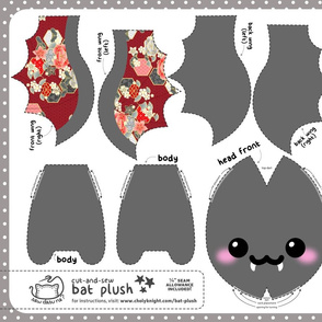 Cut & Sew Gray Kimono Bat Plush