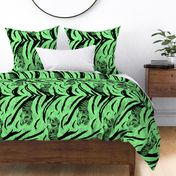 Tribal Tiger stripes print - vertical jungle green large